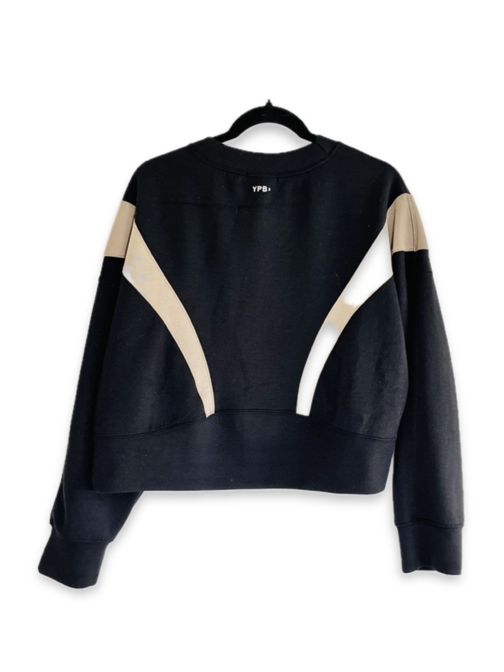 YPB > NeoKnit Abercrombie & Fitch Size M Black Colorblock Cropped Sweatshirt